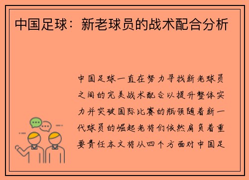 中国足球：新老球员的战术配合分析
